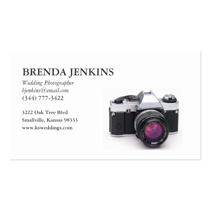 Wedding Photographer Business Card  Customized