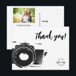 Wedding Photographer Custom logo Photo Postcard<br><div class="desc">Introducing the Wedding Photographer Custom Logo Photo Postcard! Show your appreciation to your valued clients and leave a lasting impression with this chic and modern thank you card. It's the perfect way to express gratitude for their trust in capturing their special wedding moments. A note of gratitude goes a long...</div>