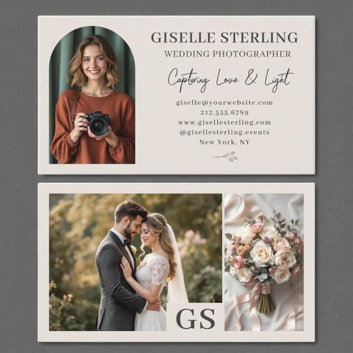 Wedding Photographer Elegant Photo Professional Business Card