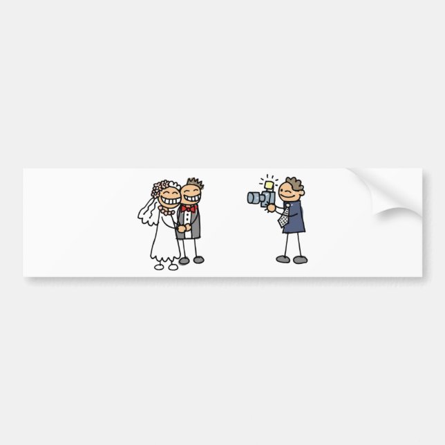 Wedding Photographer Photography Wedding Pictures Bumper Sticker (Front)