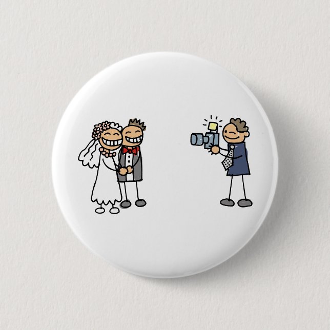 Wedding Photographer Photography Wedding Pictures Button (Front)
