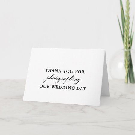 Wedding Photographer Thank You Card