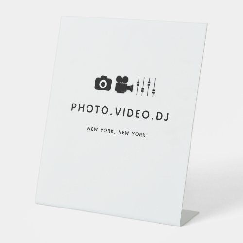 Wedding Photographer  Videographer  DJ 2021 Pedestal Sign