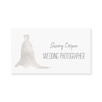 Wedding Photographer Wedding Dress Elegant Business Card