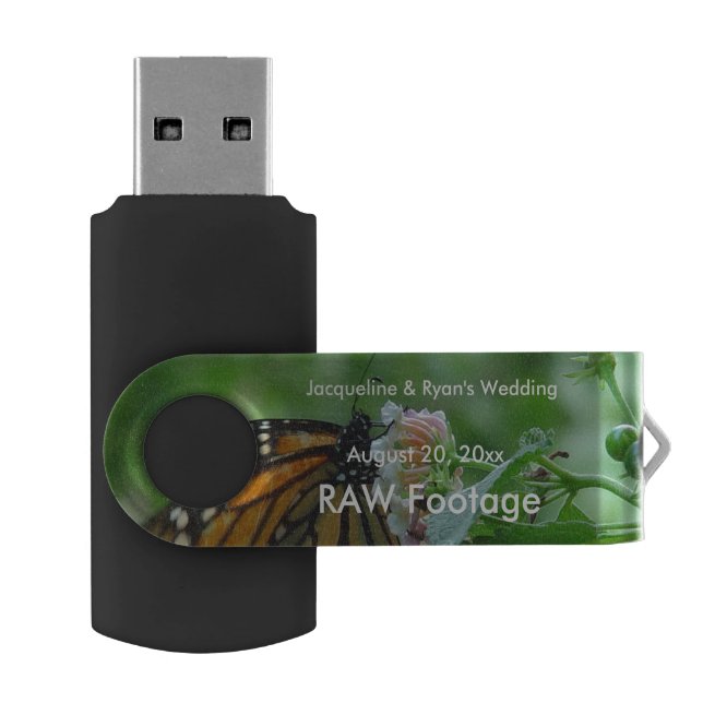 Wedding Photographer's Raw Footage USB Butterfly Flash Drive (Opened)