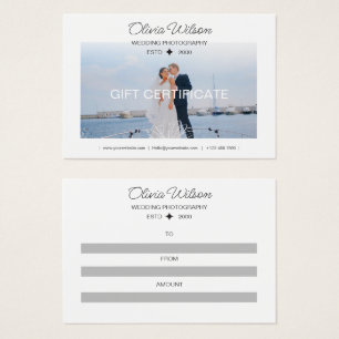 Wedding Photography Gift Certificate