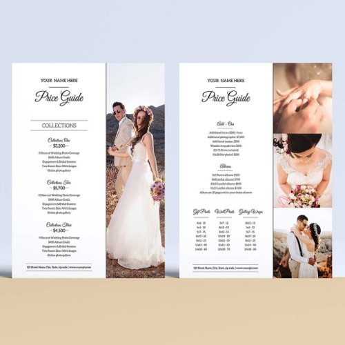 Wedding Photography Price List Template