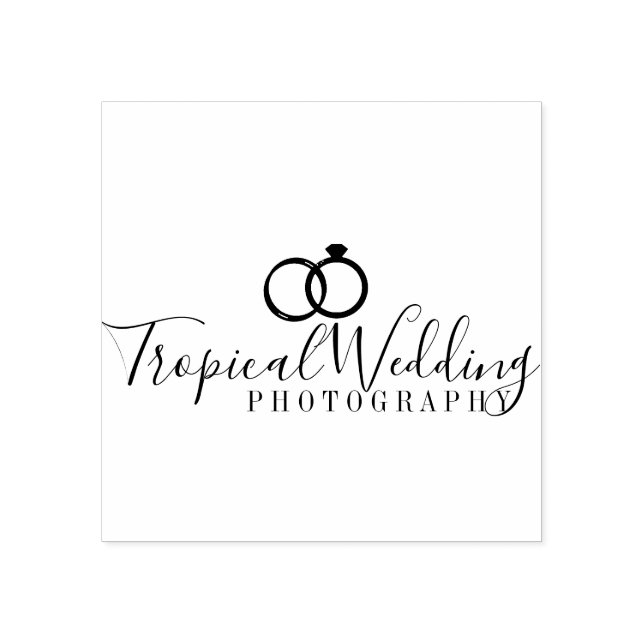 Wedding Photography Ring logo Artist Studio    Rubber Stamp (Imprint)