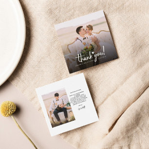 Wedding Photos Budget Hand-Lettered Thank You Card