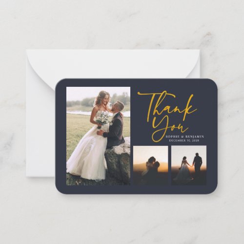 Wedding Photos Hand_Lettered Thank You Card