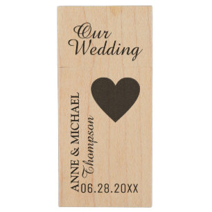 Wedding Photos / Love Memories Wood USB Flash Drive
