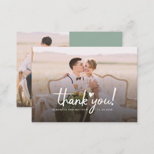 Wedding Photos Script Budget Thank You Card