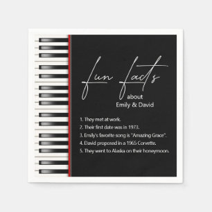 Wedding Piano Keyboard Fun Facts Napkins