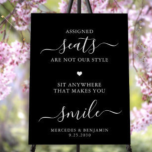Wedding Pick A Seat Not A Side Modern Personalized Foam Board