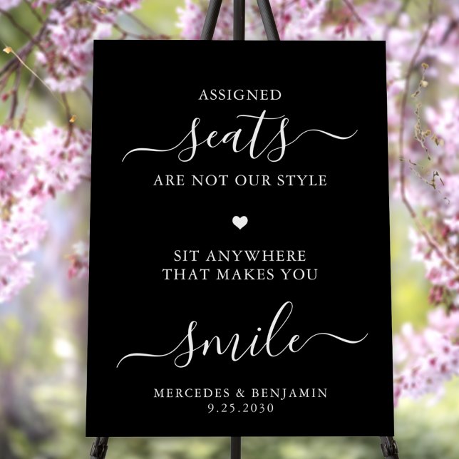 Wedding Pick A Seat Not A Side Modern Personalized Foam Board (Creator Uploaded)