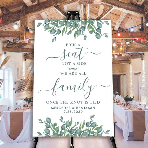 Wedding Pick A Seat Personalized Eucalyptus Foam Board