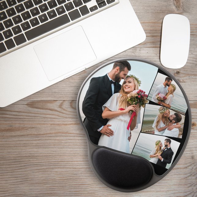 Wedding Picture 4 Photo Collage Gel Mouse Pad (Creator Uploaded)