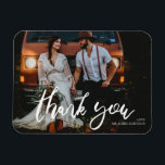 Wedding Picture Chic Modern Handwriting Thank You Magnet<br><div class="desc">Thank your guests in style with this thank you magnet.  Great for weddings or parties.</div>
