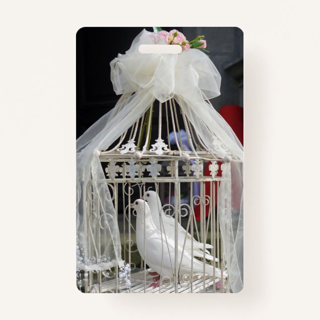 Wedding pigeon waiting for bride badge (Front)
