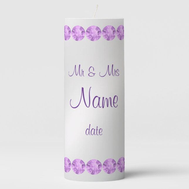 Wedding  pillar candle (Front)