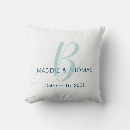 Wedding Pillow with Initial Names and Date