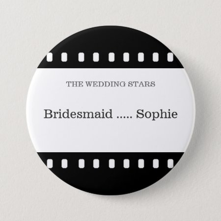 Wedding Pin Bridesmaid With A Movie Film Theme