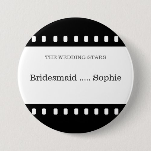 Wedding Pin Bridesmaid With A Movie Film Theme