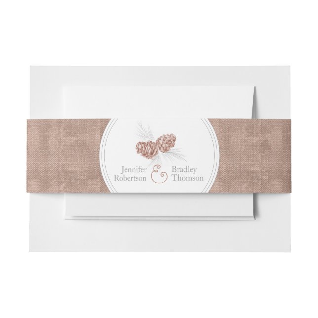 Wedding pine cones drawing & canvas belly band (Front Example)