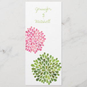 Wedding Pink & Green Flower Blooms Invitation