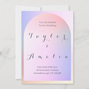 Wedding Pink Lilac Ombre Arch Invitation