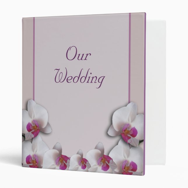 Wedding Pink Orchids Avery Binder (Front/Inside)