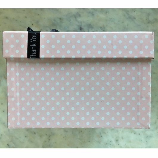 Wedding Pink Polka Dot Keepsake Gift Box (Side)