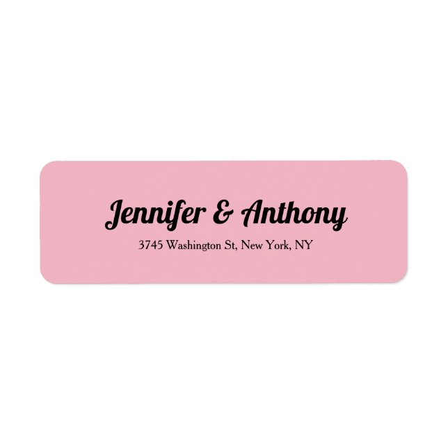 Wedding Pink Professional Bold Creative Elegant Label (Front)