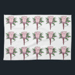 Wedding Pink Rose Boutonniere Bouquet Floral Groom Towel<br><div class="desc">Features an original marker illustration of a pretty pink rose boutonniere button hole flower,  surrounded by delicate baby's breath.

Designer is available to create and upload custom designs to match the colors and themes of your wedding--click "Ask this Designer" to begin the design process!</div>