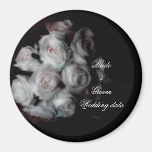 Wedding Pink Roses Magnet Template