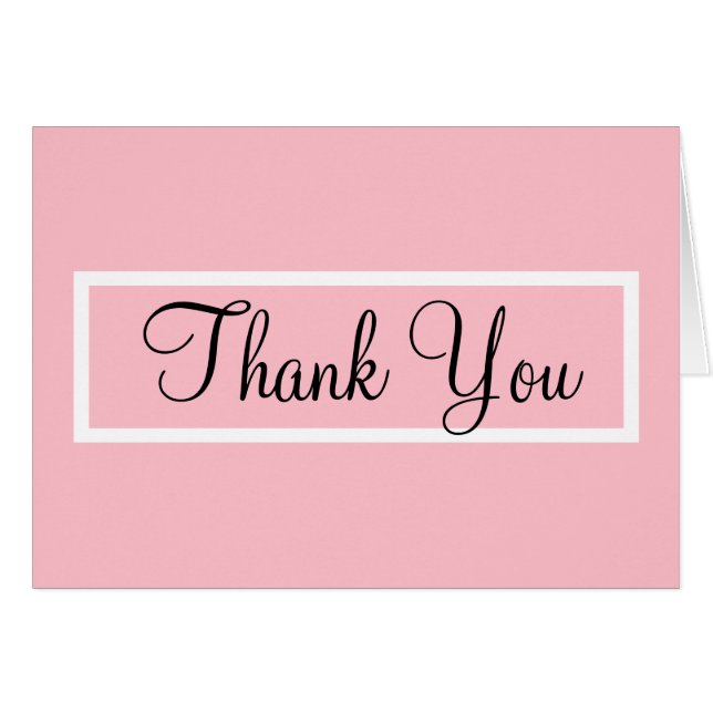 Wedding Pink Roses Thank You  Cards (Front Horizontal)