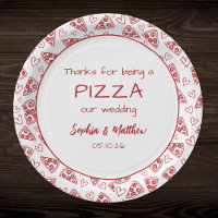 Wedding Pizza After Party Red Italian Hand Drawn