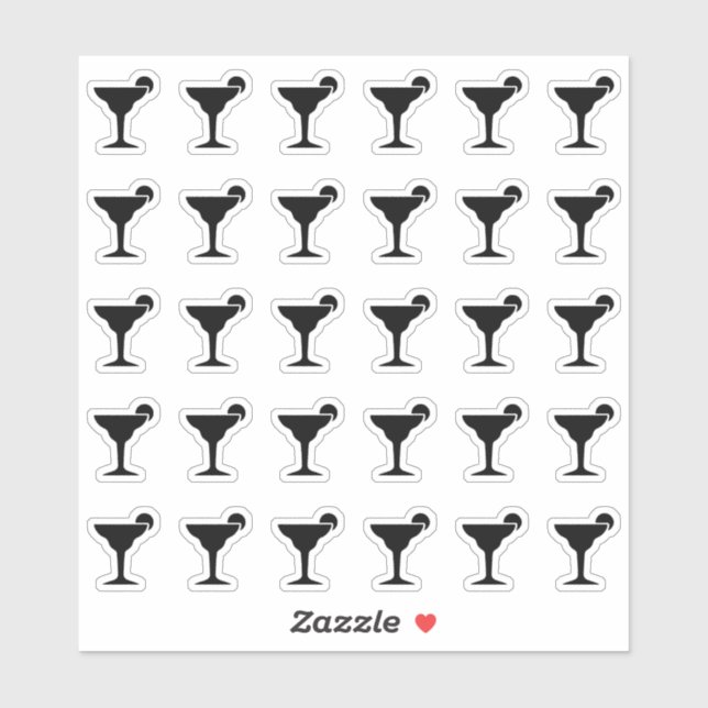 Wedding Place Card Bar Menu Coctail Drink Choice Sticker (Sheet)