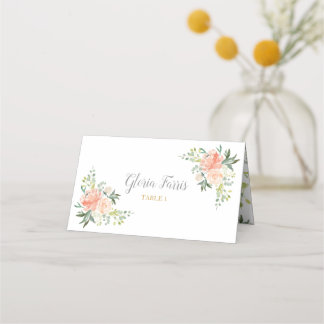 Wedding Place Card | Blush Roses