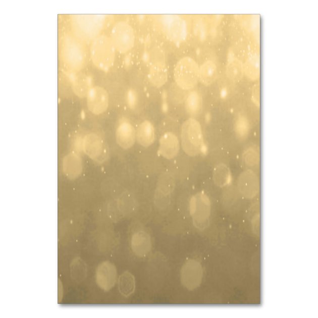 Wedding Place Card Gold Bokeh Lights
