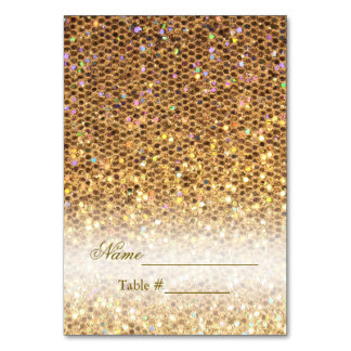 Wedding Place Card Gold Glam