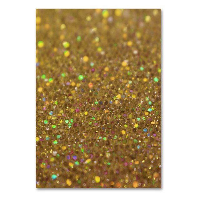 Wedding Place Card Golden Glitter