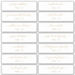 Wedding Place Card Guest Names Table Number Gold Sticker<br><div class="desc">Easy to personalize,  names and table numbers / individual wedding place card table numbers and names.</div>