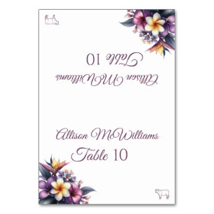 Wedding Place card-Tropical Floral-Meat- Table Number