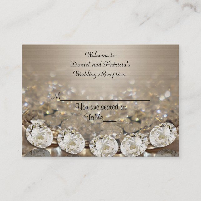 Wedding Place cards Diamonds (Front)