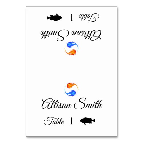 Wedding Place Cards_Fish Icon_Twin Flames_ Table Number