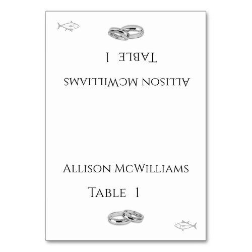 Wedding Place cards_Fish Icon_White and Black_ Table Number