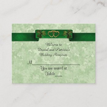 Wedding Place Cards Irish Shamrocks by Irisangel at Zazzle