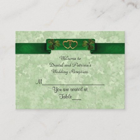 Wedding Place Cards Irish Shamrocks