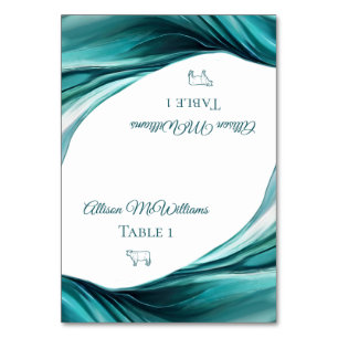 Wedding Place cards-Meat Icon-Emerald Green- Table Number